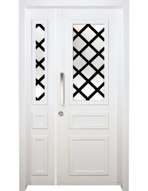 דלת פנים לבנה כפולה מדגם ולנסיה